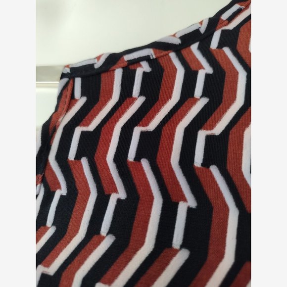 BY Design Geometric Multicolored Textured 3/4 Sleeve Stretch Blouse Size M - Picture 7 of 11